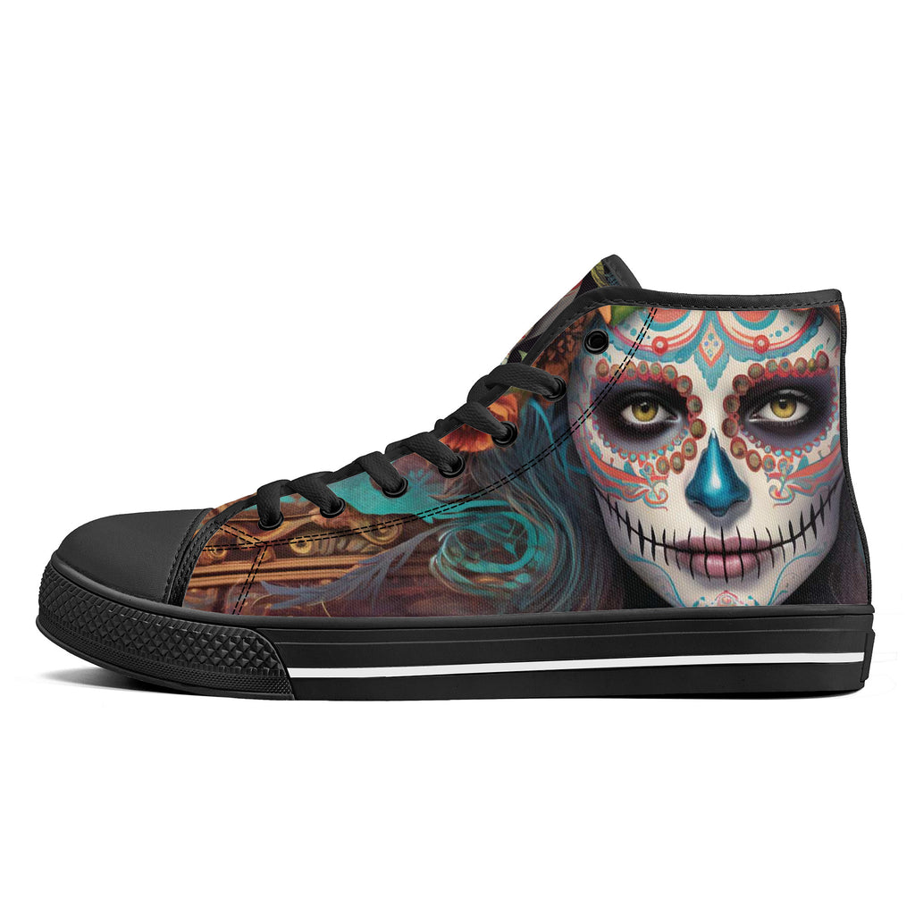 Calavera Senorita High Tops Black Kickitink 1