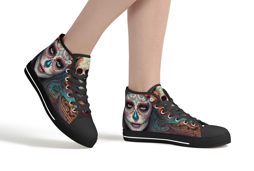 Calavera Senorita High Tops Black Kickitink 5