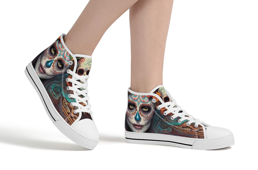 Calavera Senorita High Tops White Kickitink 5