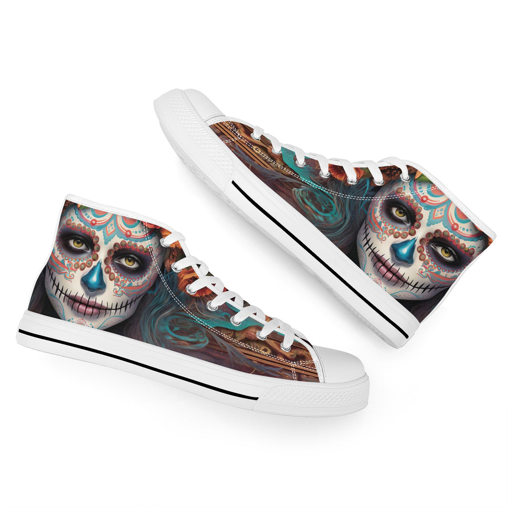 Calavera Senorita High Tops White Kickitink 7