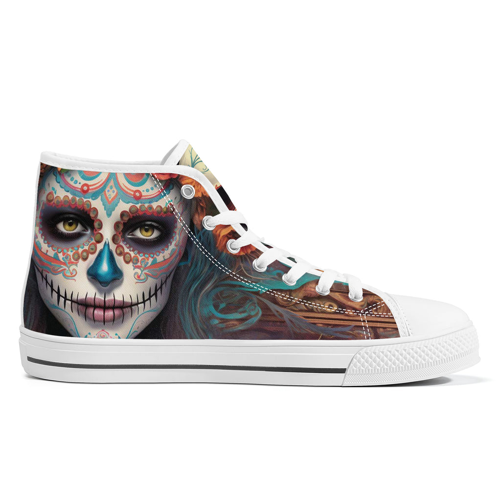 Calavera Senorita High Tops White Kickitink 2