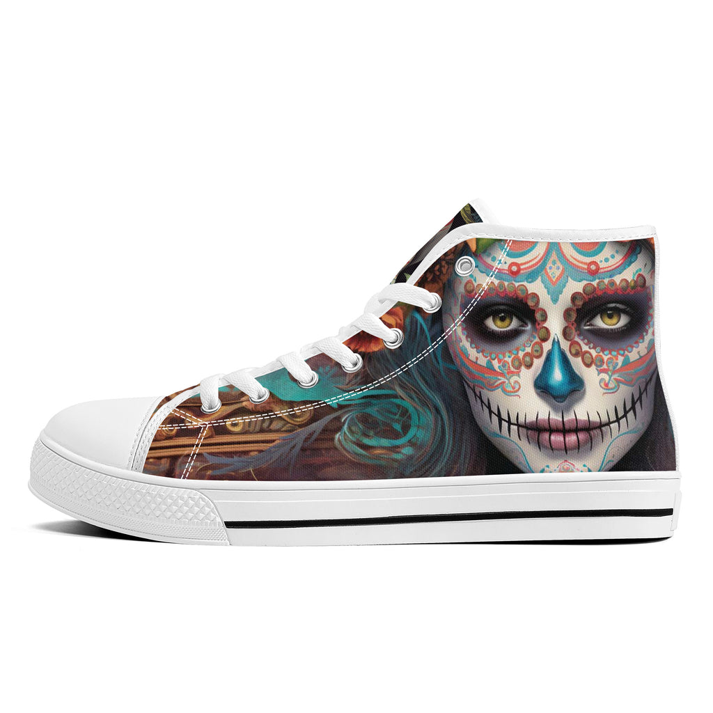 Calavera Senorita High Tops White Kickitink 1