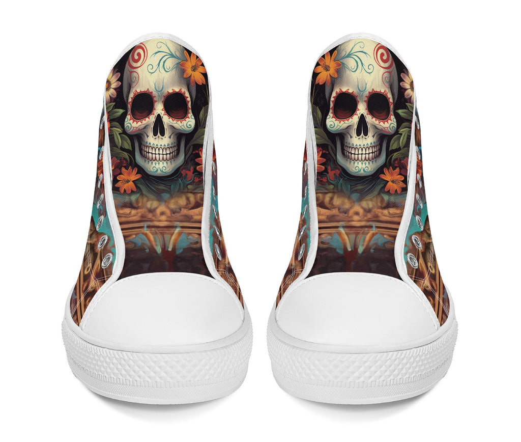 Calavera Senorita High Tops White Kickitink 6