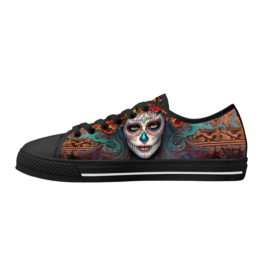 Calavera Senorita Low Tops Black Kickitink 1