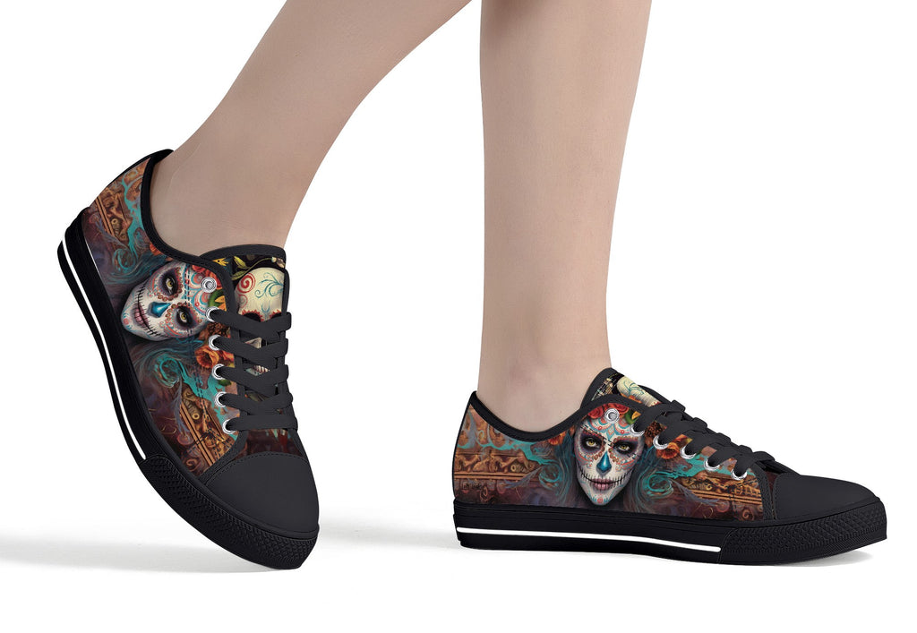 Calavera Senorita Low Tops Black Kickitink 5