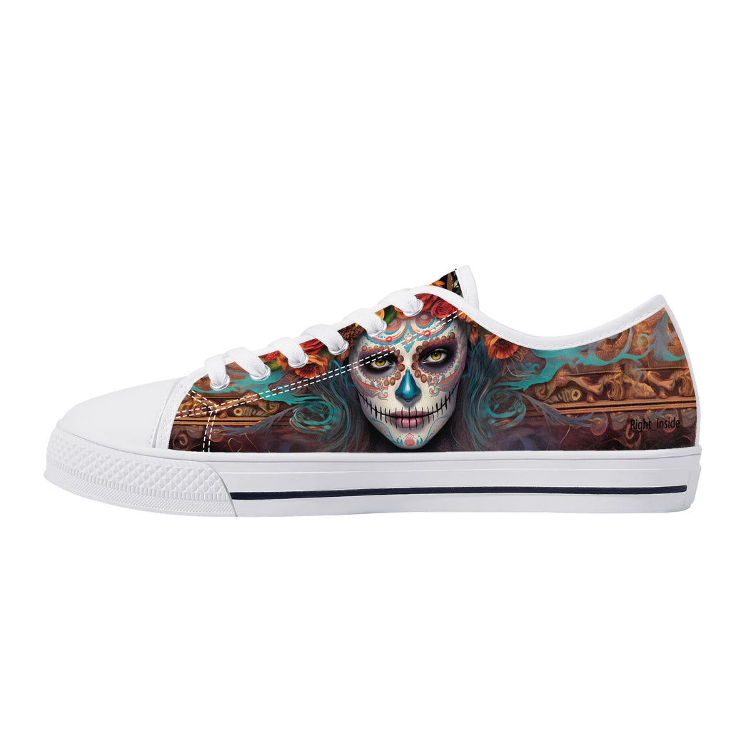 Calavera Senorita Low Tops White Kickitink 1