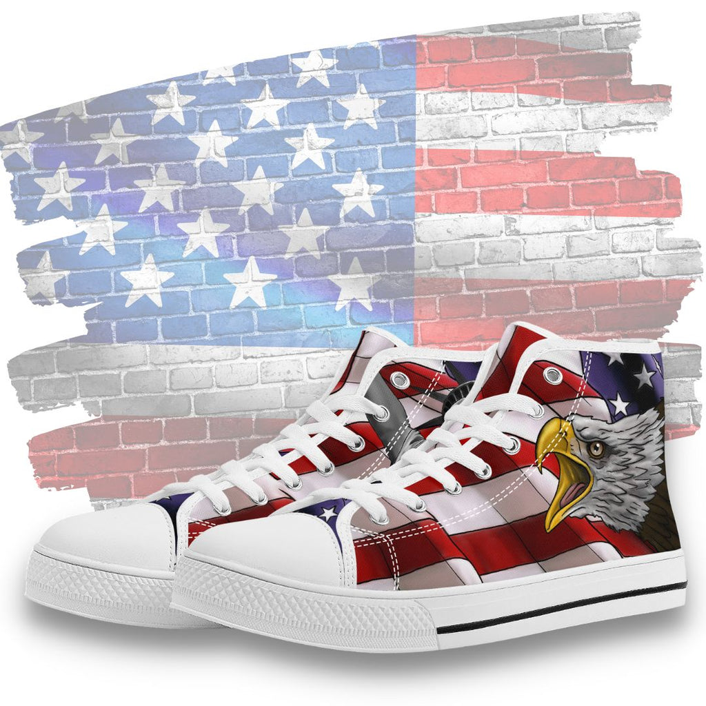 Freedom and Liberty High Tops White Kickitink Feature