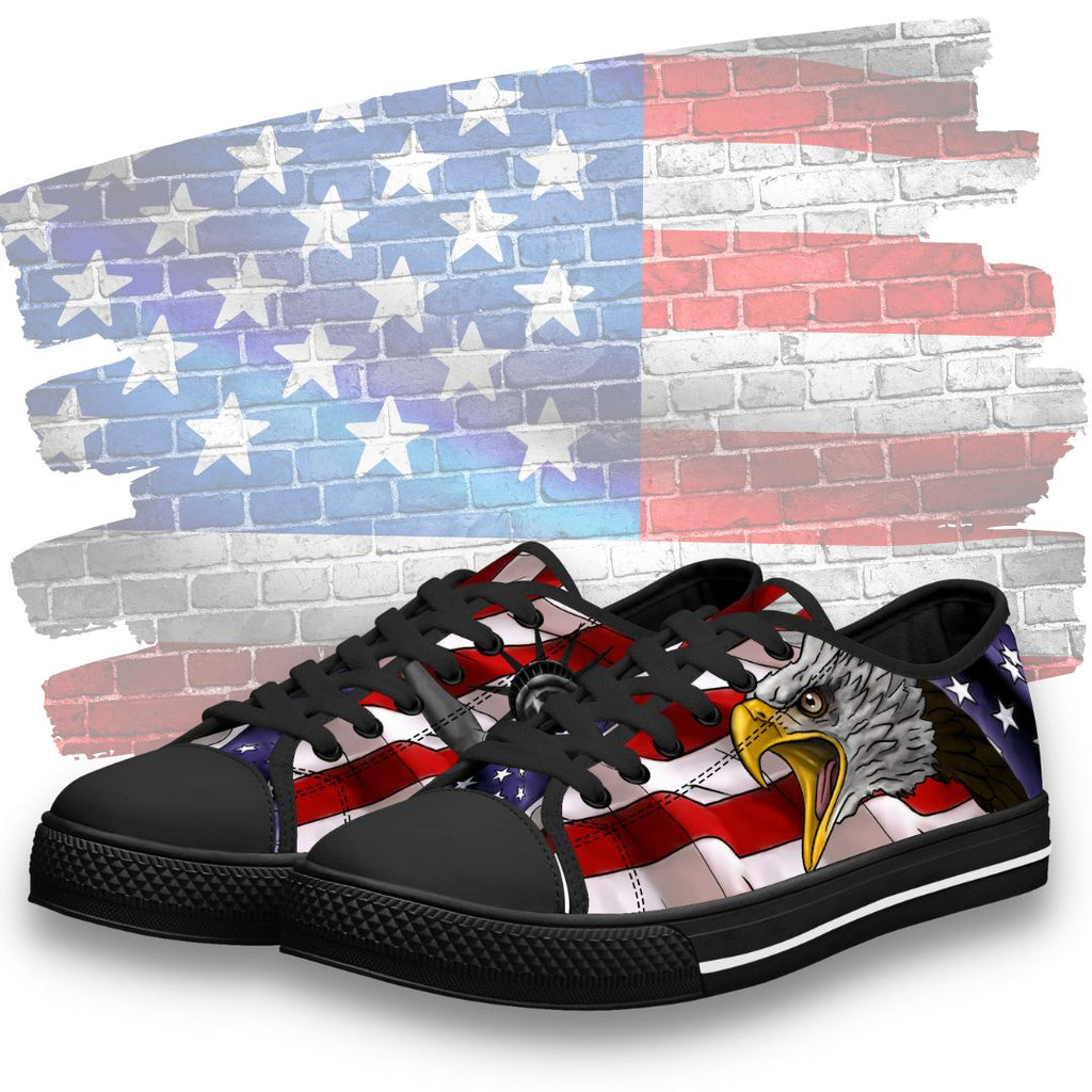 Freedom and Liberty Low Tops Black Kickitink Feature