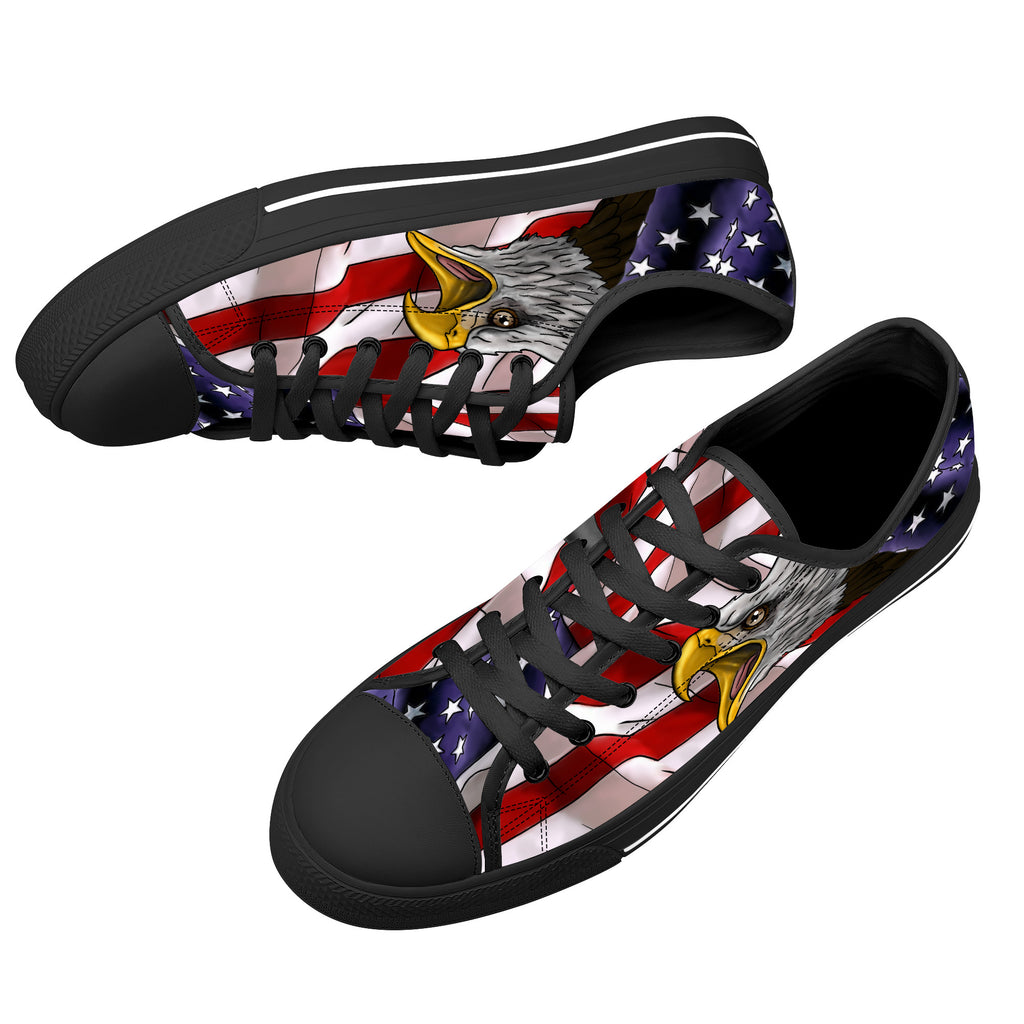 Freedom and Liberty Low Tops Black Kickitink 7