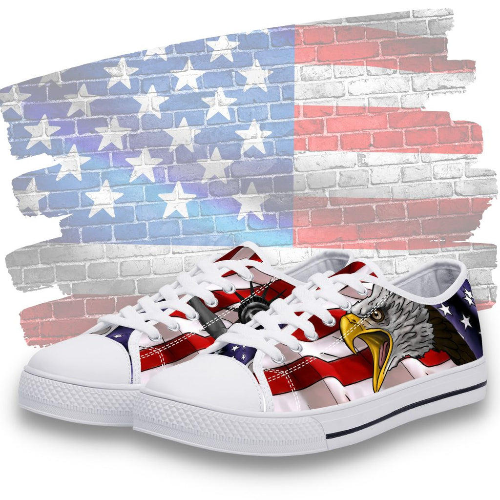 Freedom and Liberty Low Tops White Kickitink Feature