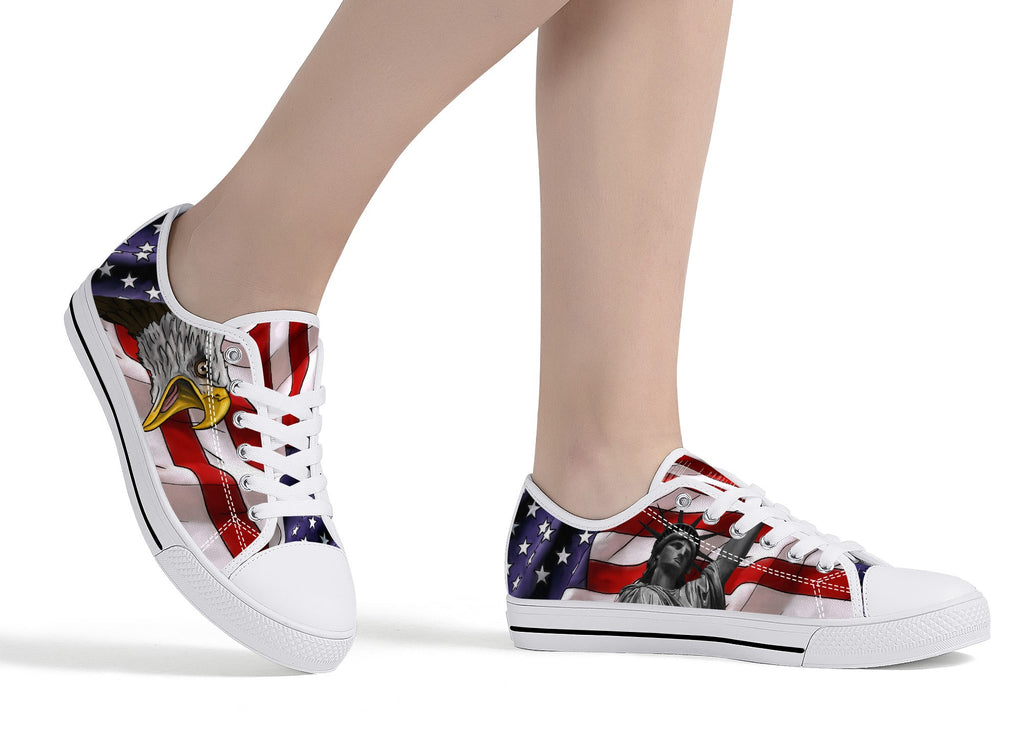 Freedom and Liberty Low Tops White Kickitink 5