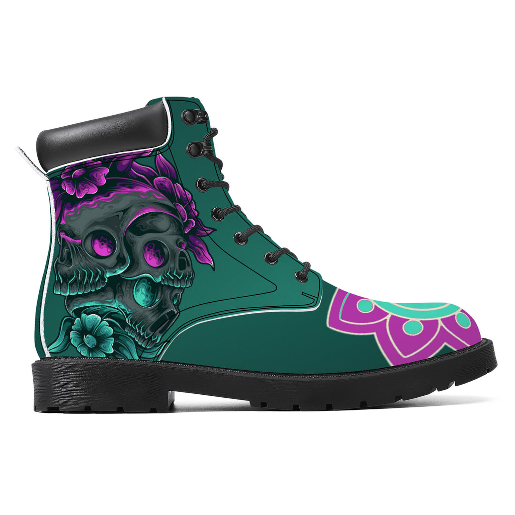 Green Skull Mandala Classic Boot Kickitink 2