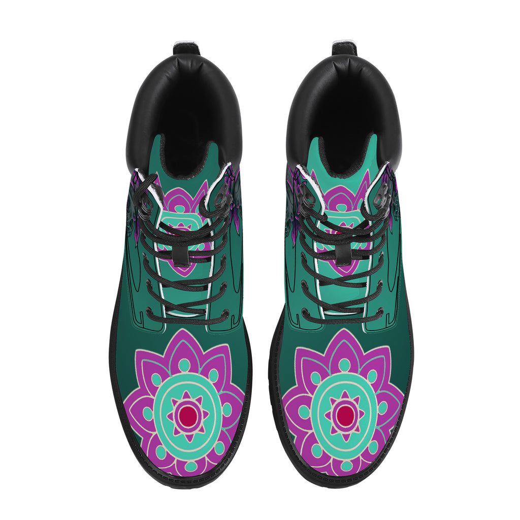 Green Skull Mandala Classic Boot Kickitink 3