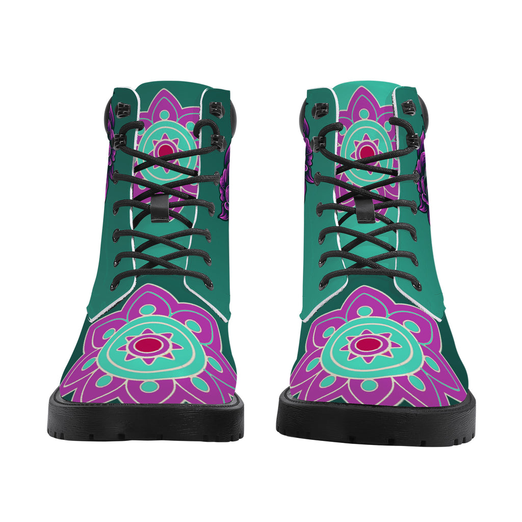 Green Skull Mandala Classic Boot Kickitink 5