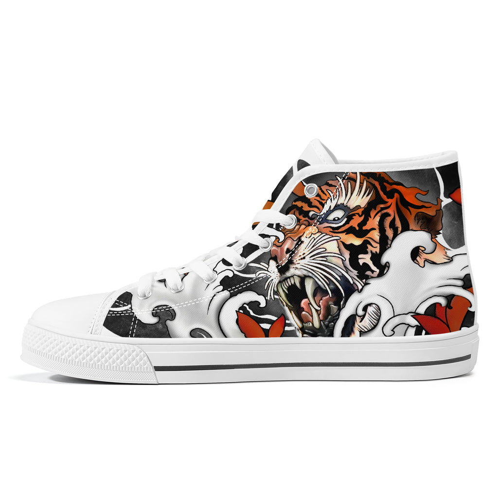 Irezumi Tiger High Tops White Kickitink 1