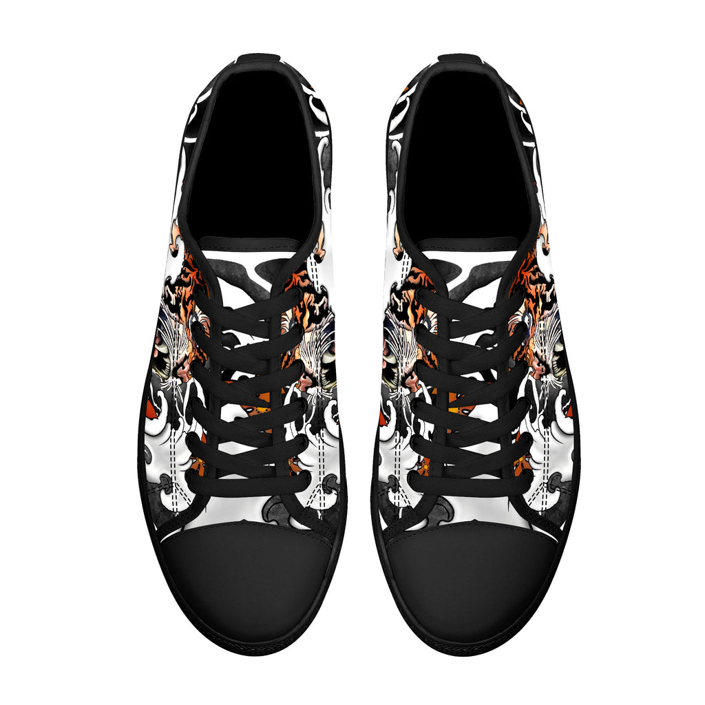 Irezumi Tiger Low Tops Kickitink Black 3