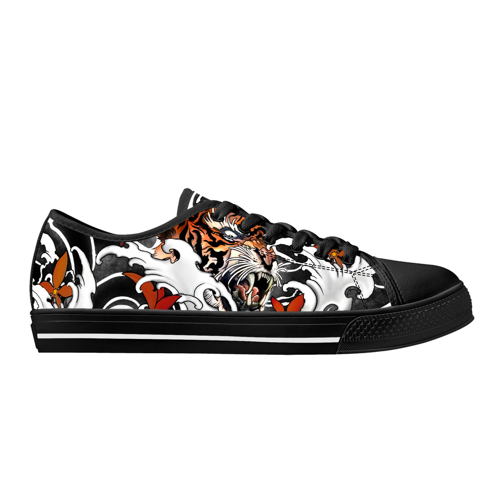 Irezumi Tiger Low Tops Kickitink Black 2