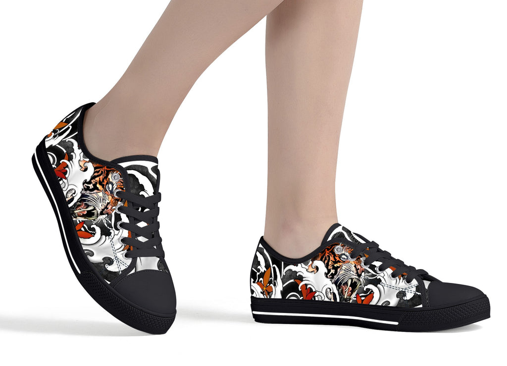 Irezumi Tiger Low Tops Kickitink Black 5