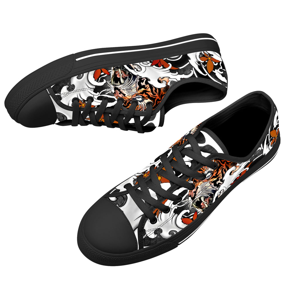 Irezumi Tiger Low Tops Kickitink Black 7