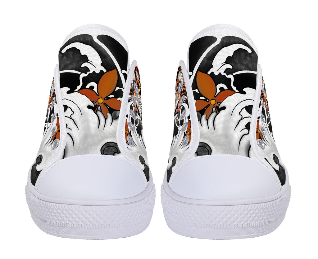 Irezumi Tiger Low Tops Kickitink White 6