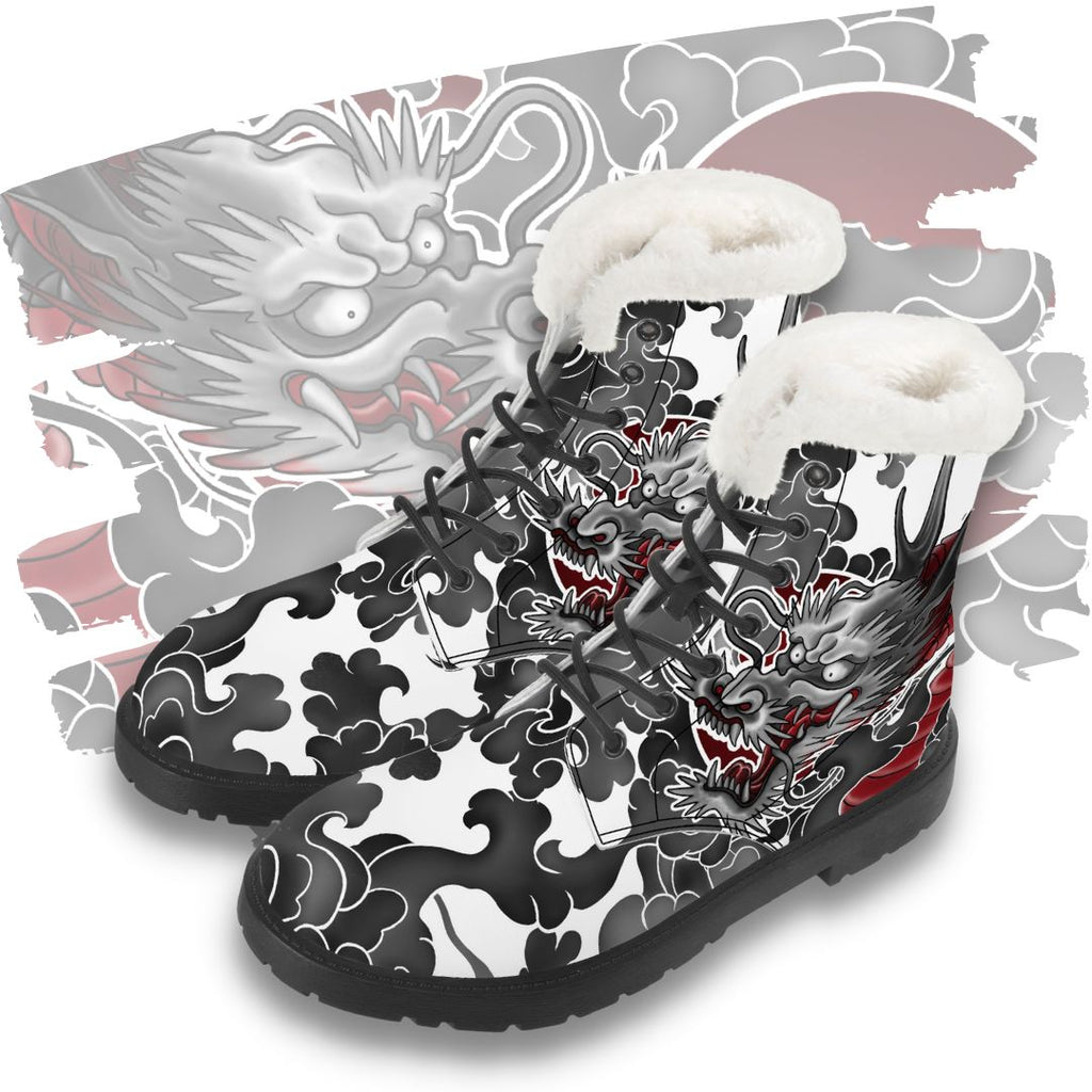 Japanese Dragon FWS Winter Boots Kickitink Featured