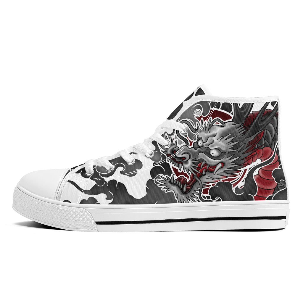 Japanese Dragon FWS High Tops White Kickitink 1