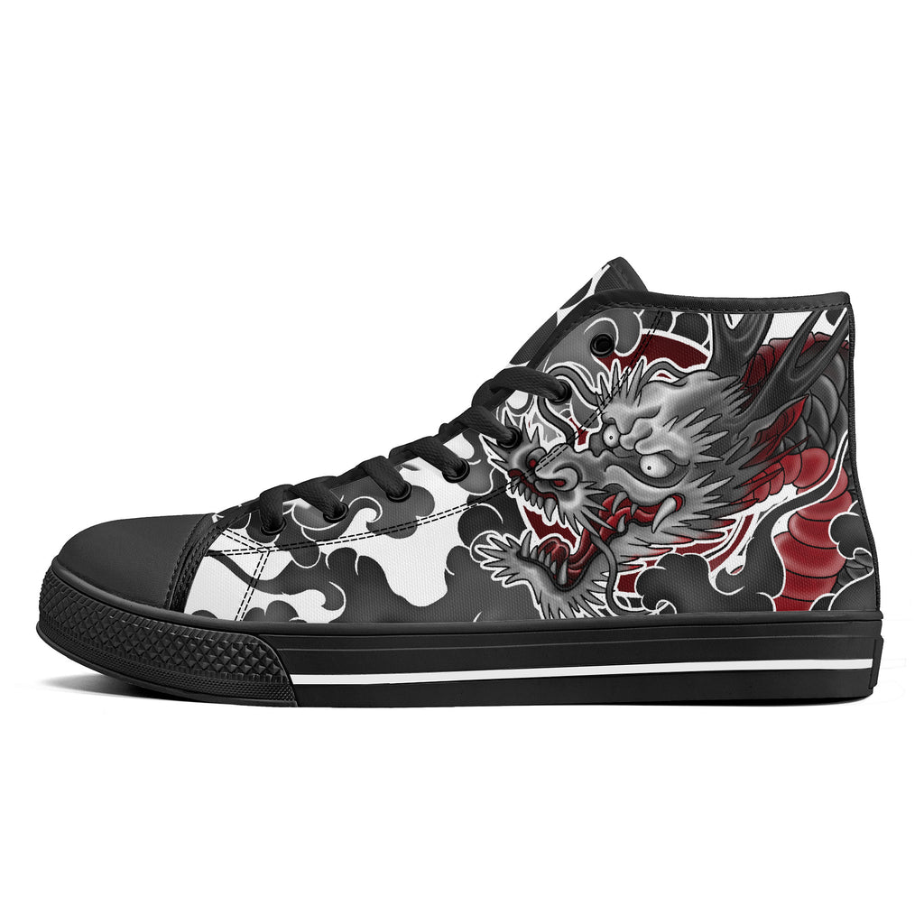 Japanese Dragon High Tops Black Kickitink 1