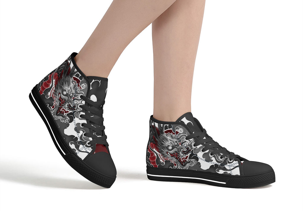 Japanese Dragon High Tops Black Kickitink 5