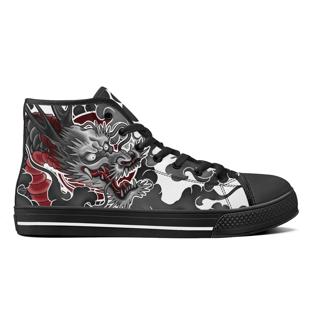 Japanese Dragon High Tops Black Kickitink 2