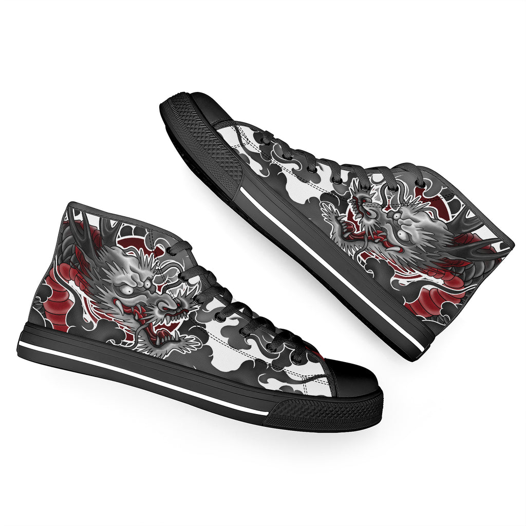 Japanese Dragon High Tops Black Kickitink 7