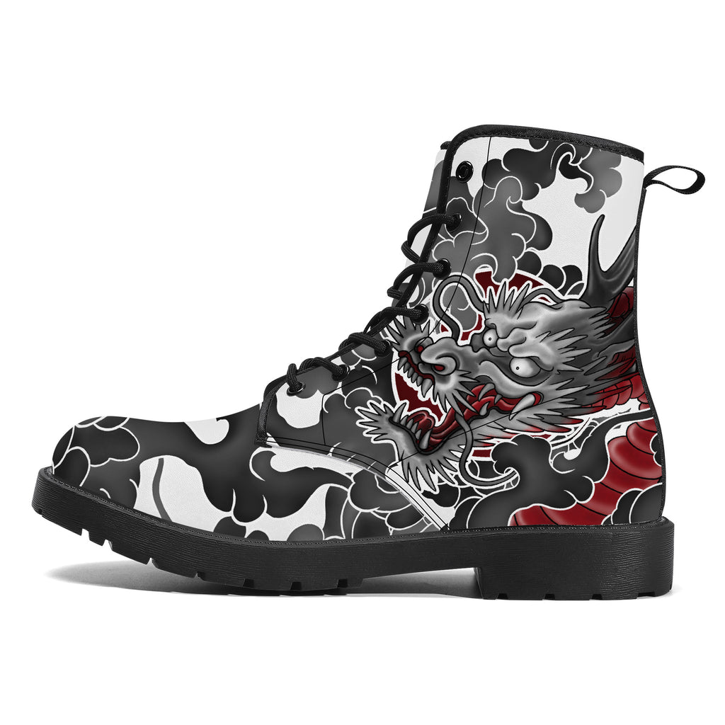 Japanese Dragon Leather Boots Kickitink 1