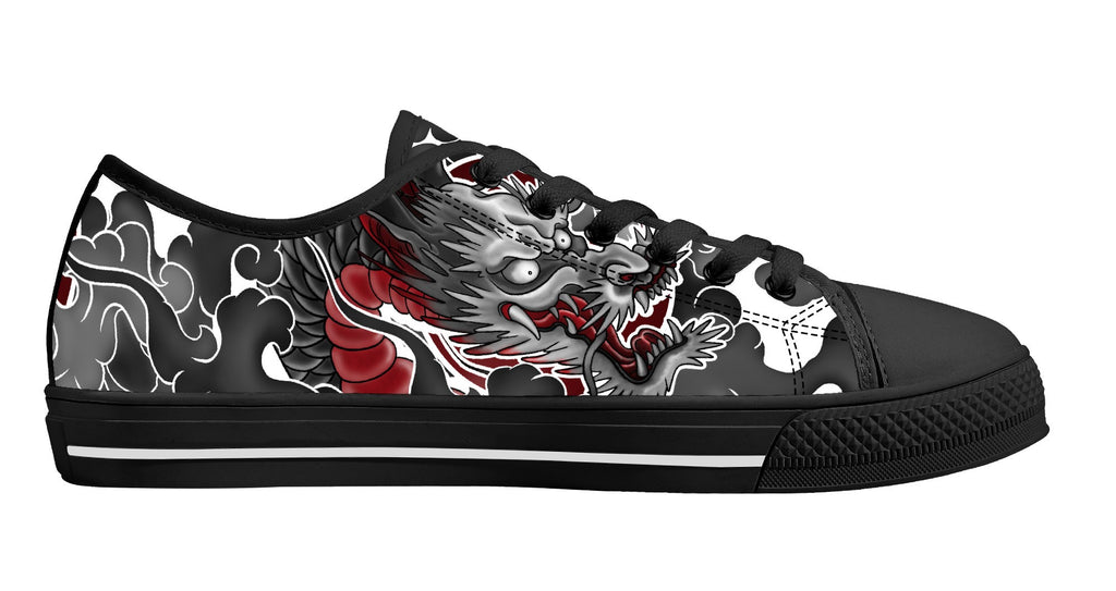 Japanese Dragon FXS Low Tops Black Kickitink 2