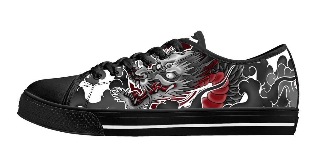 Japanese Dragon FXS Low Tops Black Kickitink 1