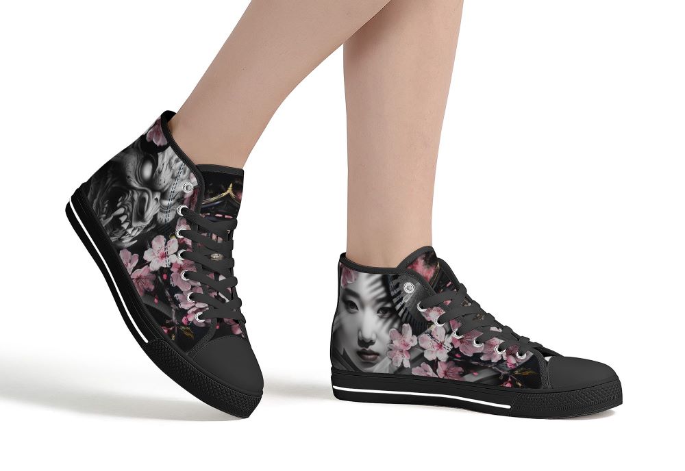 Oni's Geisha Blossom High Top Black Kickitink 5