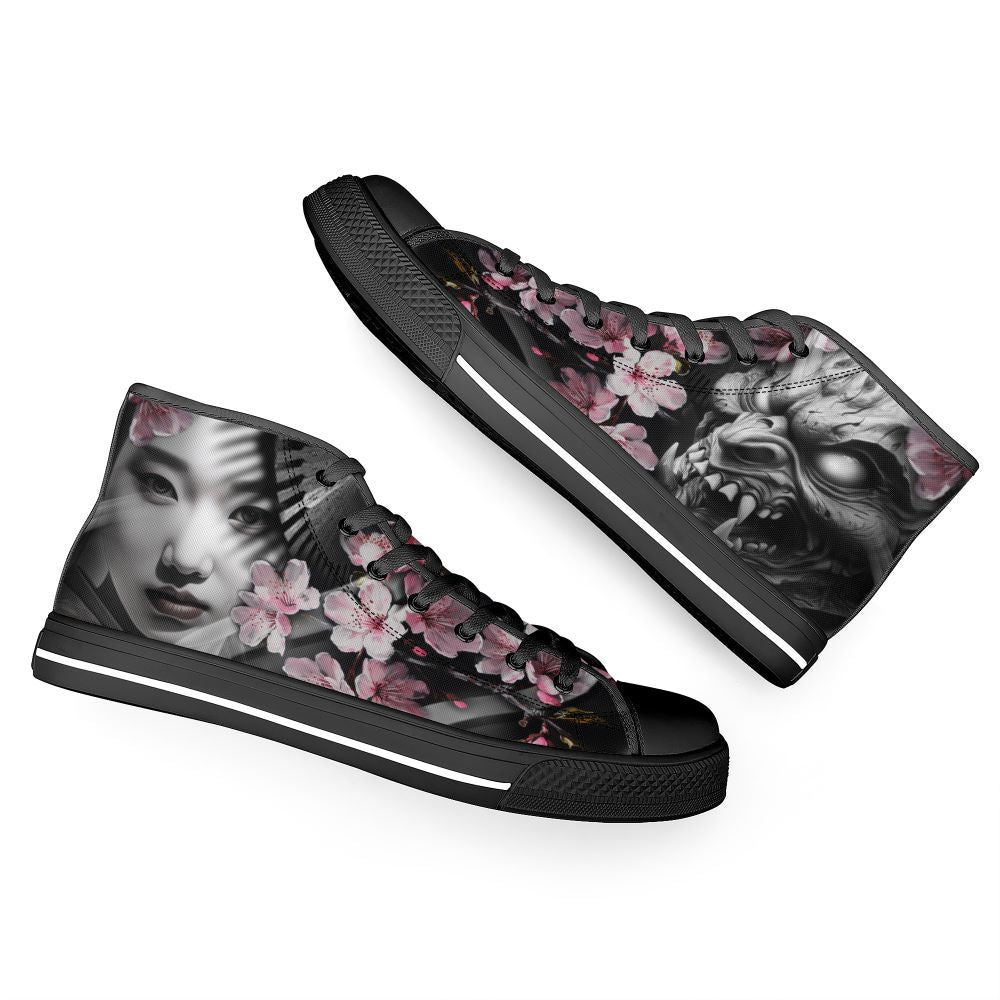 Oni's Geisha Blossom High Top Black Kickitink 7