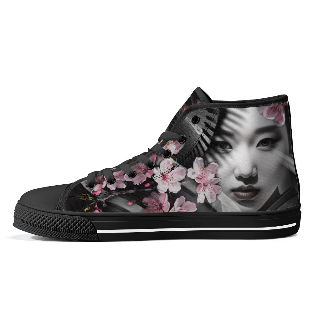 Oni's Geisha Blossom High Top Black Kickitink 1