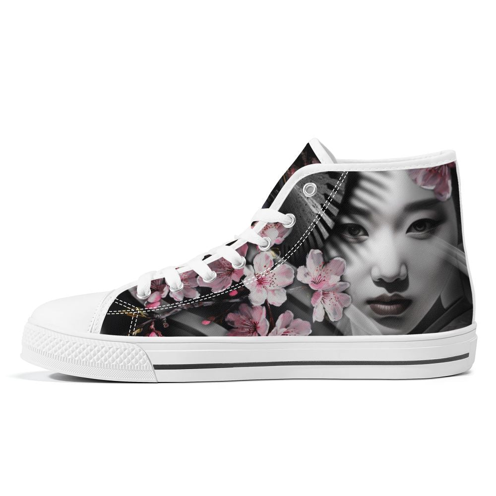 Oni's Geisha Blossom High Top White Kickitink 1