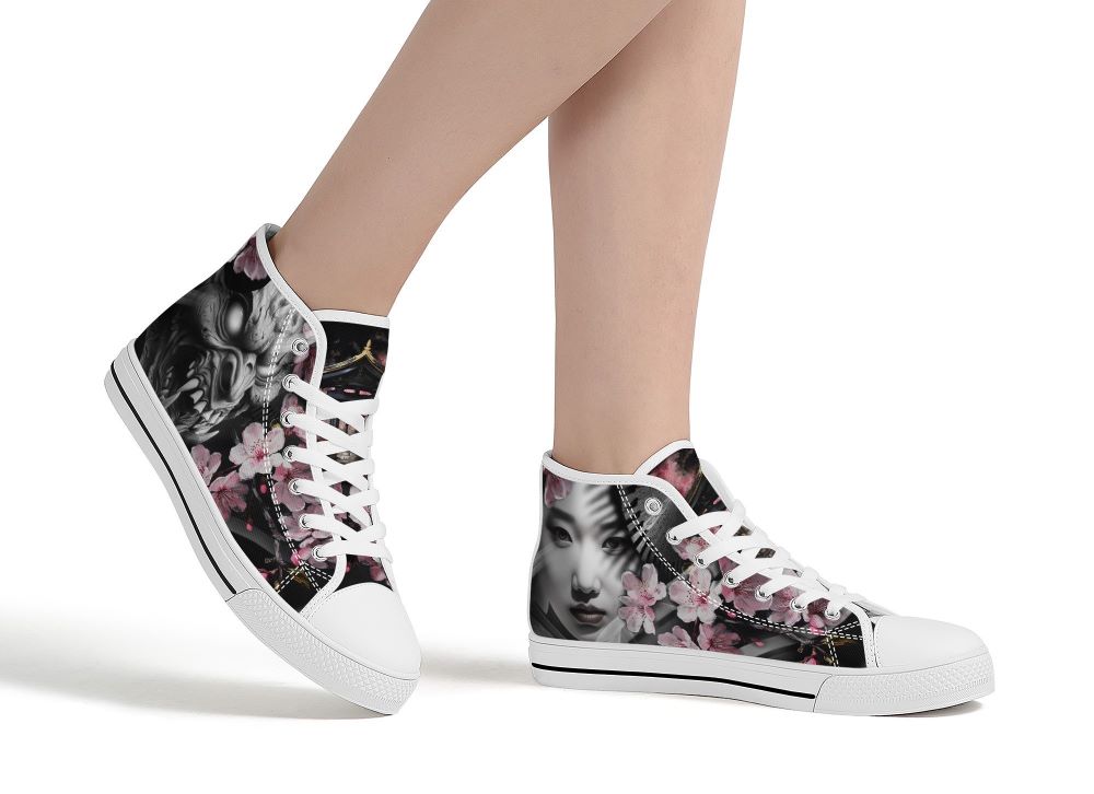 Oni's Geisha Blossom High Top White Kickitink 5