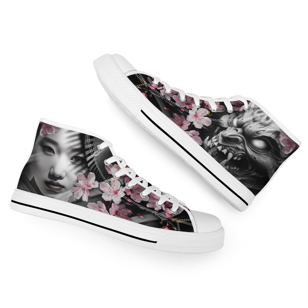 Oni's Geisha Blossom High Top White Kickitink 7