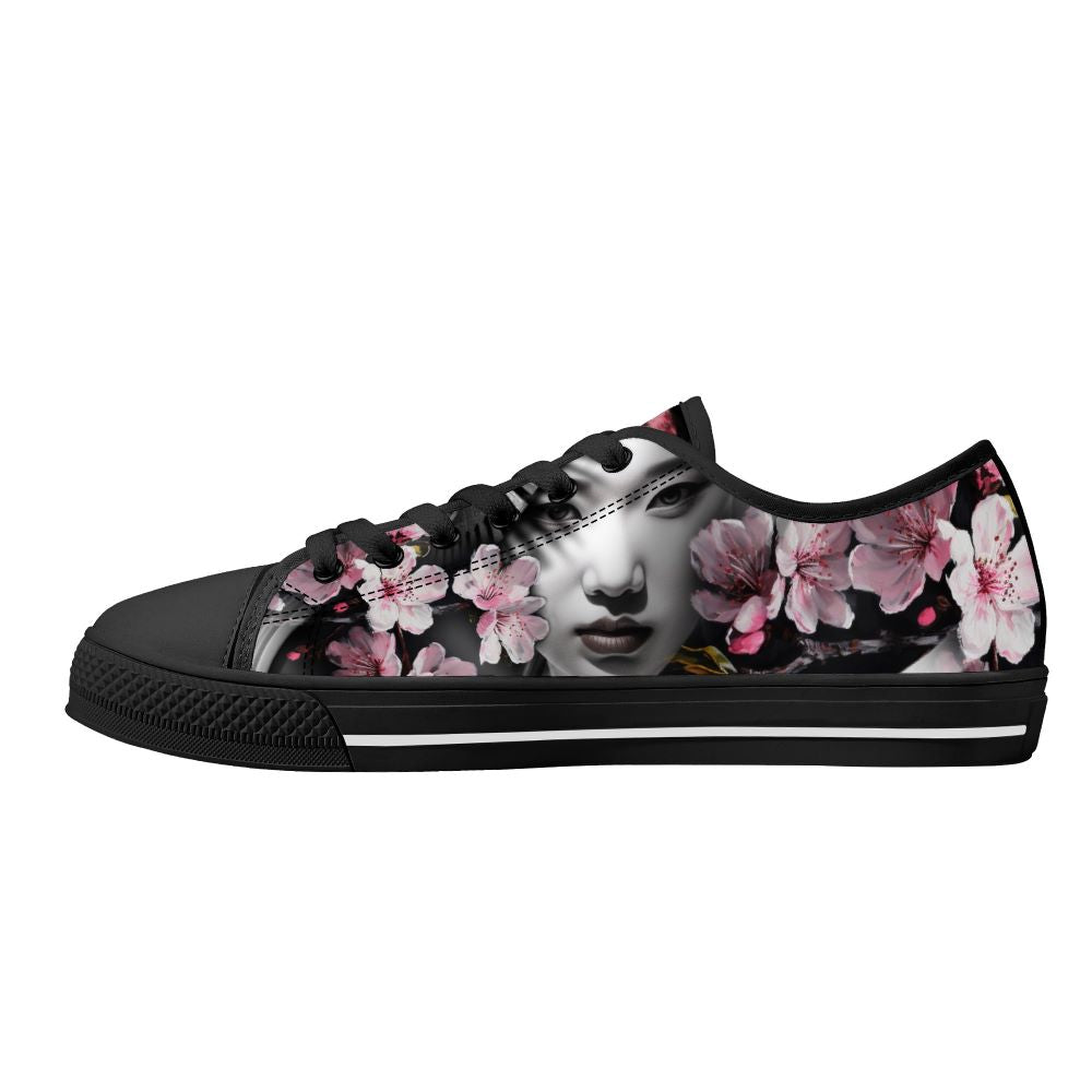 Oni's Geisha Blossom Low Top Black Kickitink 1