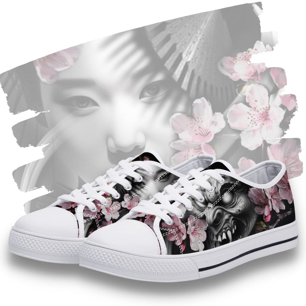 Oni's Geisha Blossom Low Top White Featured