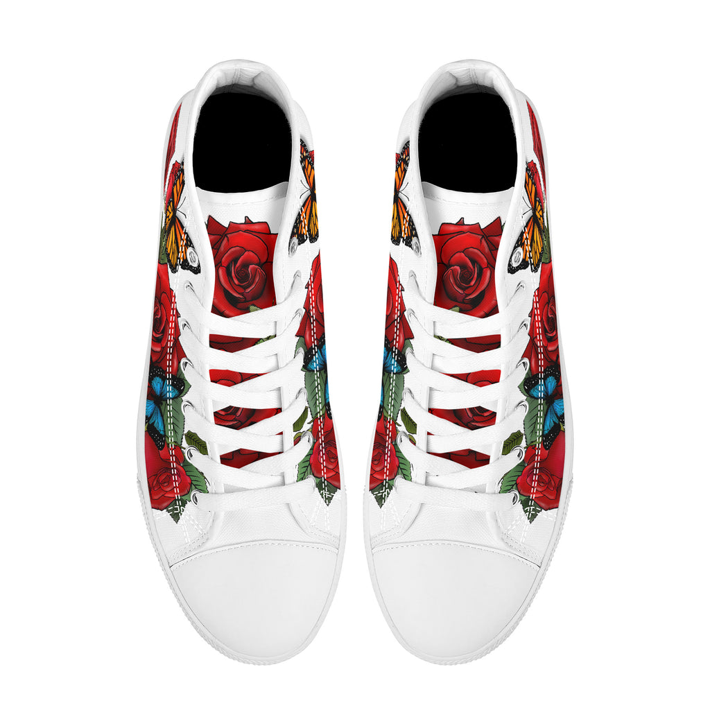 Rose Butterflies High Tops White Kickitink 3