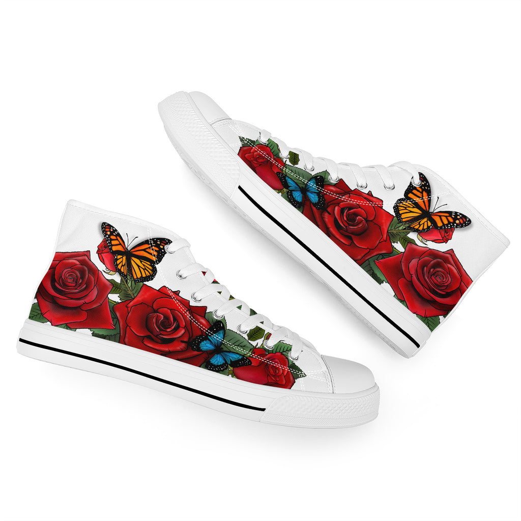 Rose Butterflies High Tops White Kickitink 7