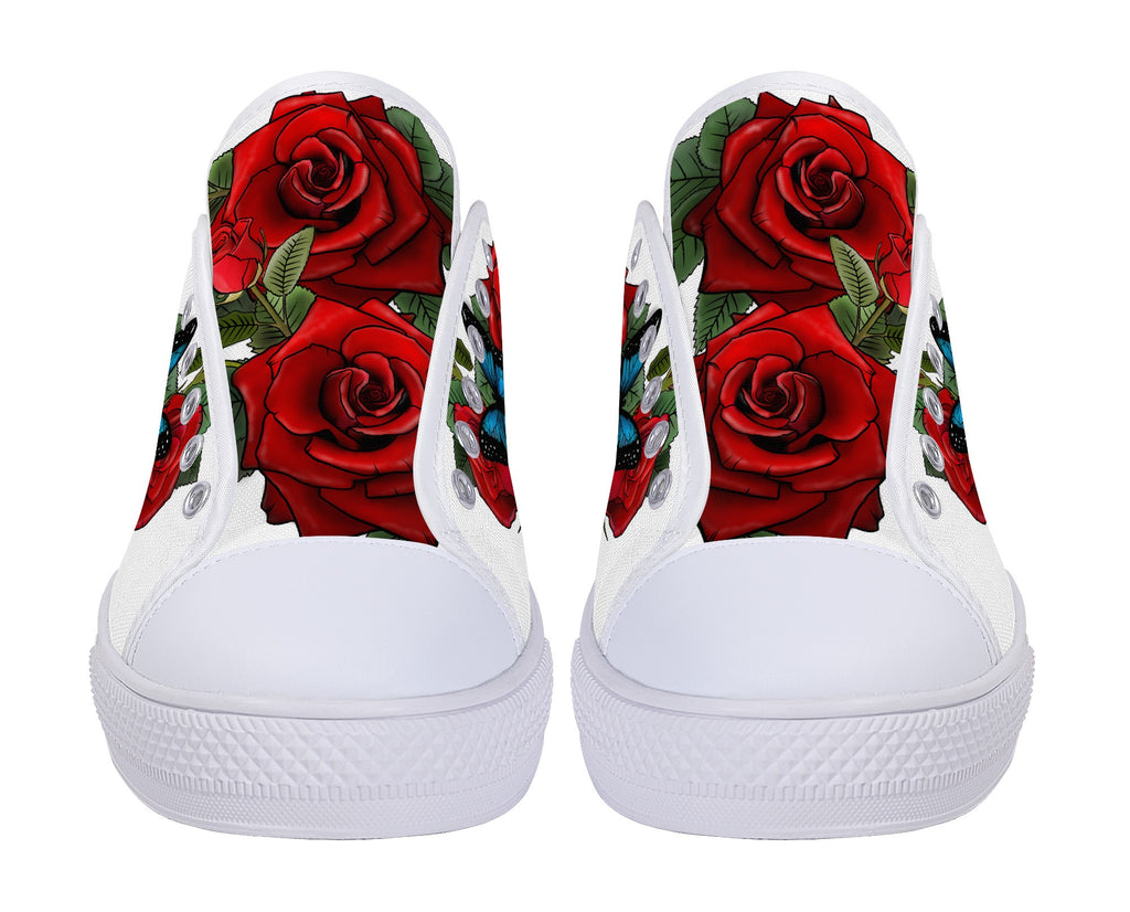 Rose Butterflies Low Tops White Kickitink 6