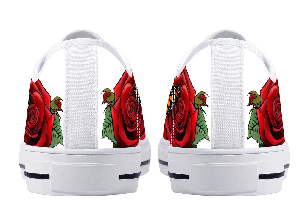 Rose Butterflies Low Tops White Kickitink 4