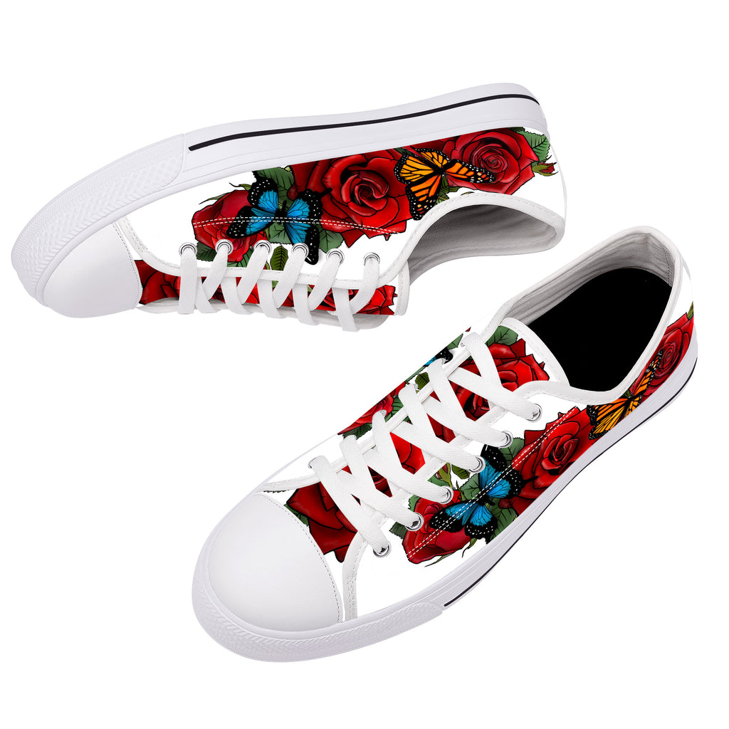 Rose Butterflies Low Tops White Kickitink 7