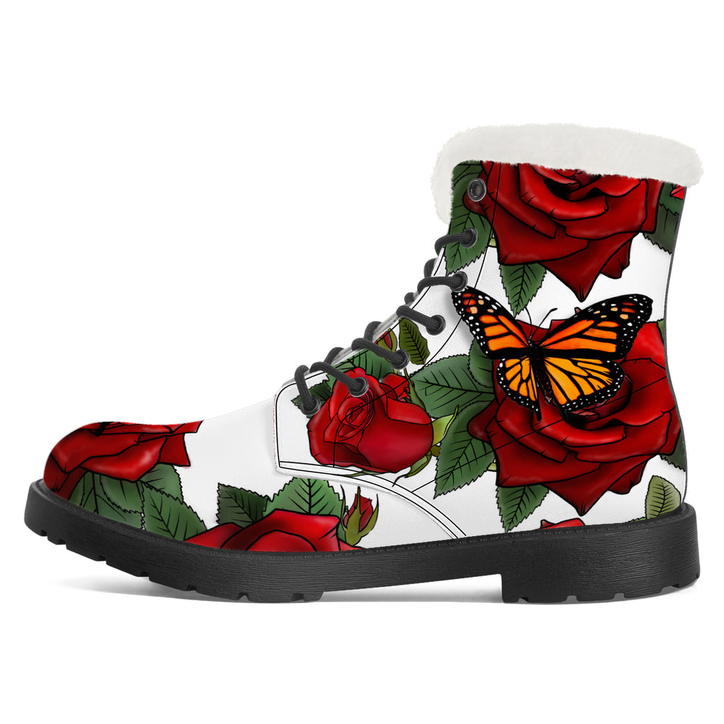 Rose Butterfly Winter Boot Black Kickitink 1