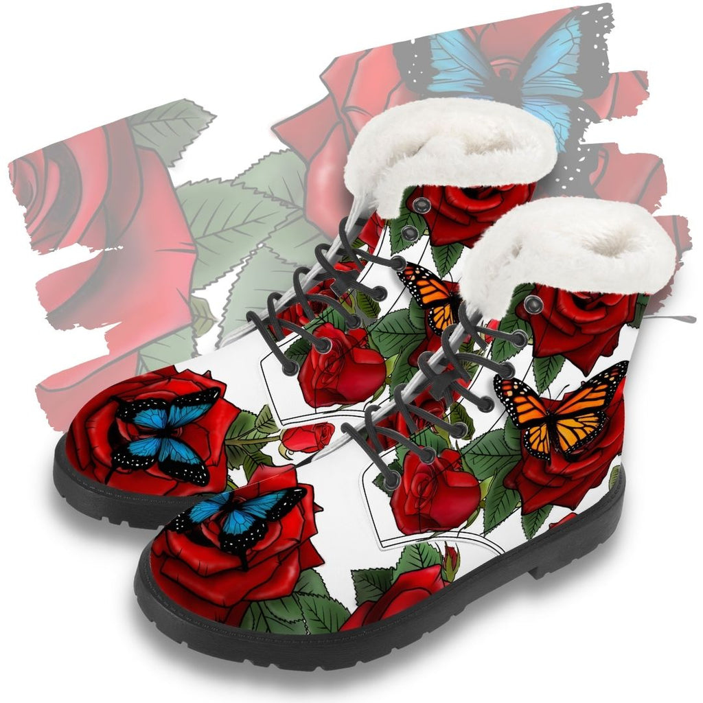 Rose Butterfly Winter Boot Black Kickitink Feature