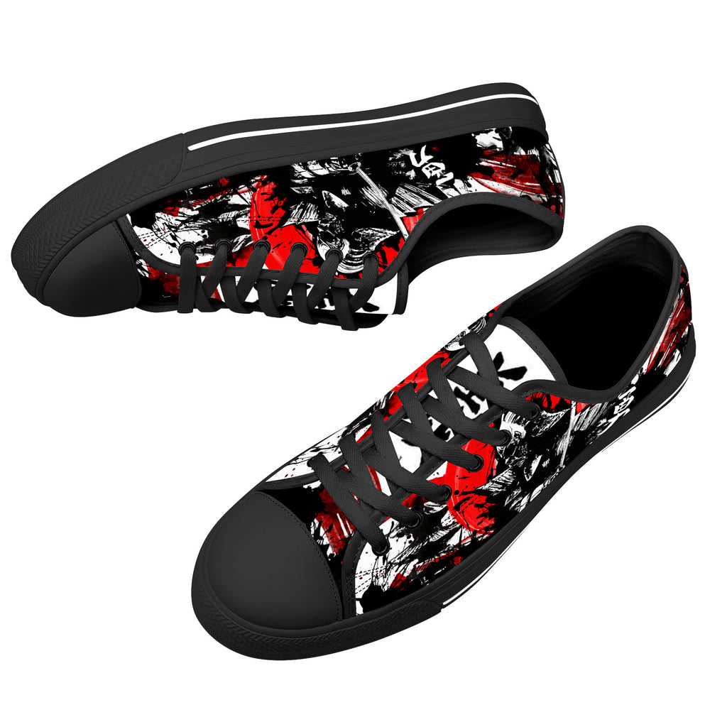 Samurai Warrior Low Tops Black Kickitink 7