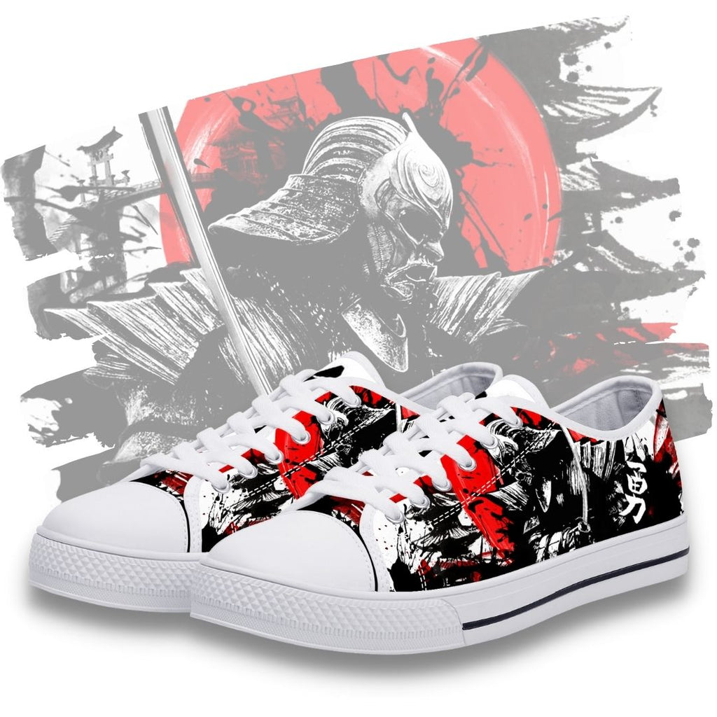 Samurai Warrior Low Tops White Kickitink Featured